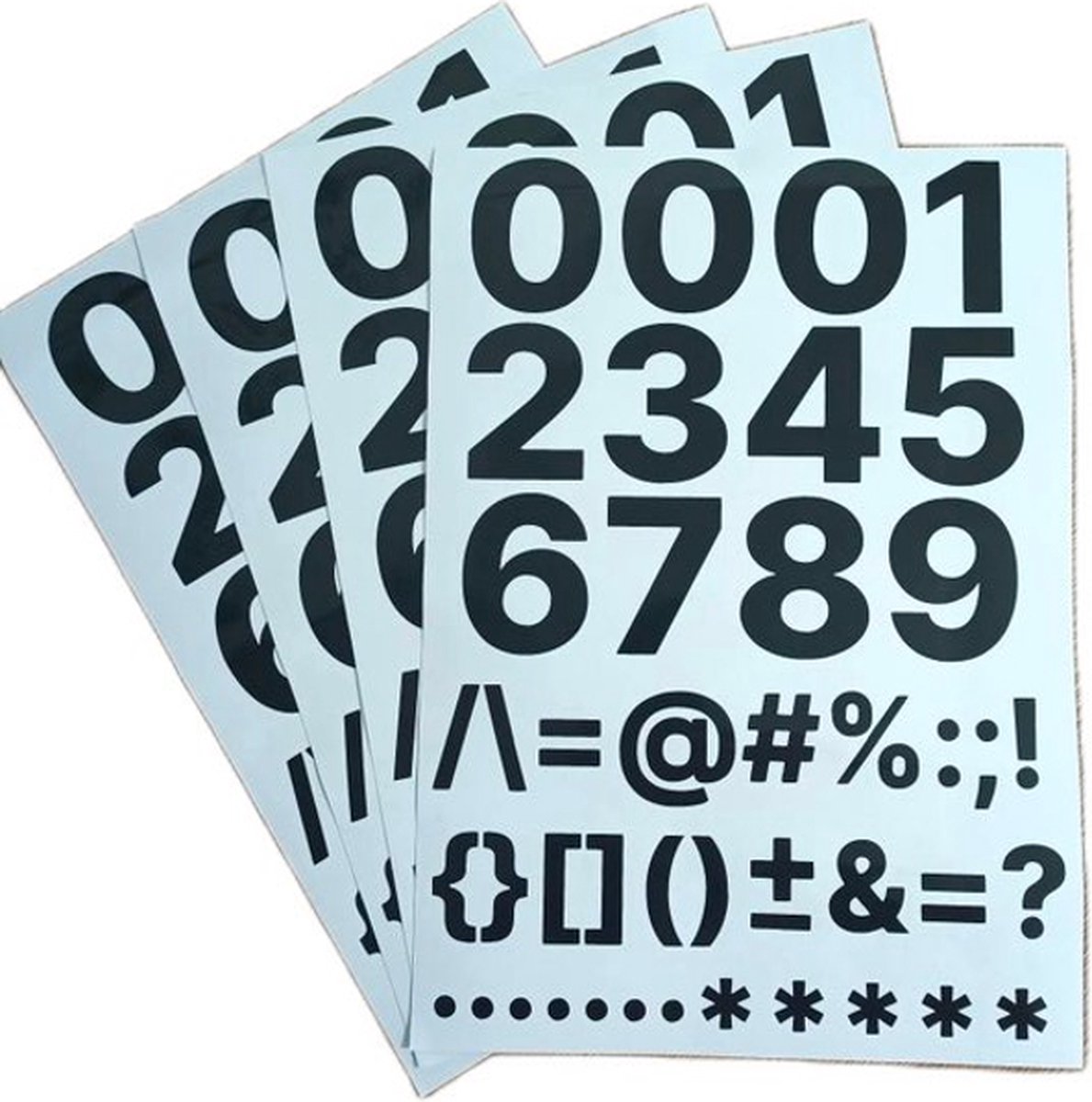 plakcijfers/ plakletters | complete set | hoogte 5 cm